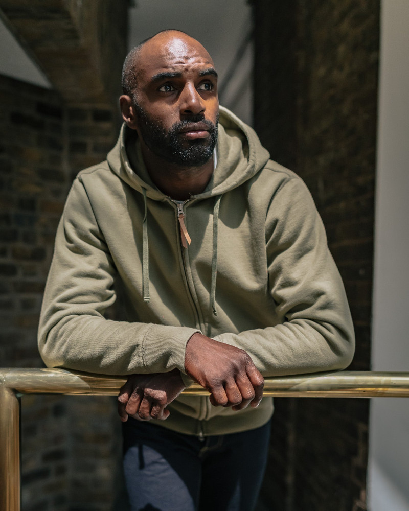 14OZ ULTRA HEAVYWEIGHT LOOPWHEEL COTTON ZIP UP HOODIE - OLIVE 3