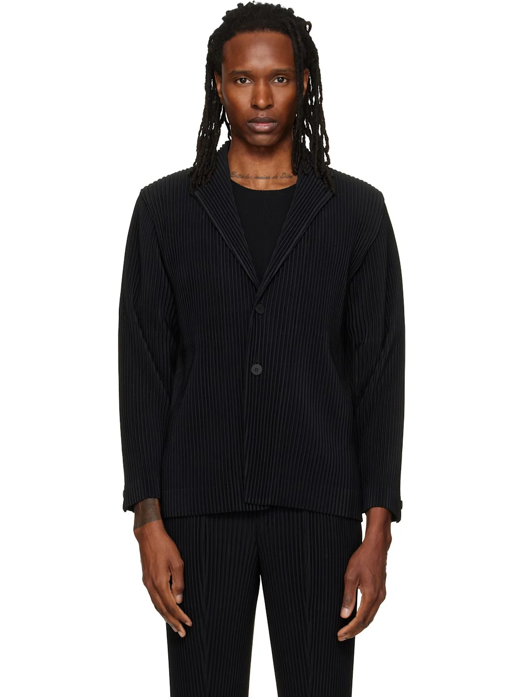 Black August Tailored Pleats 1 Blazer - 1