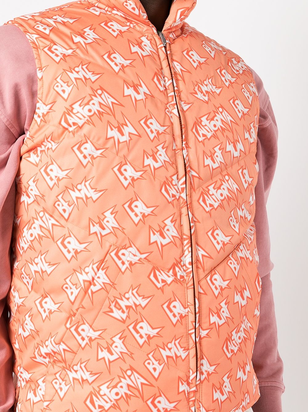 reversible logo-print padded gilet - 6