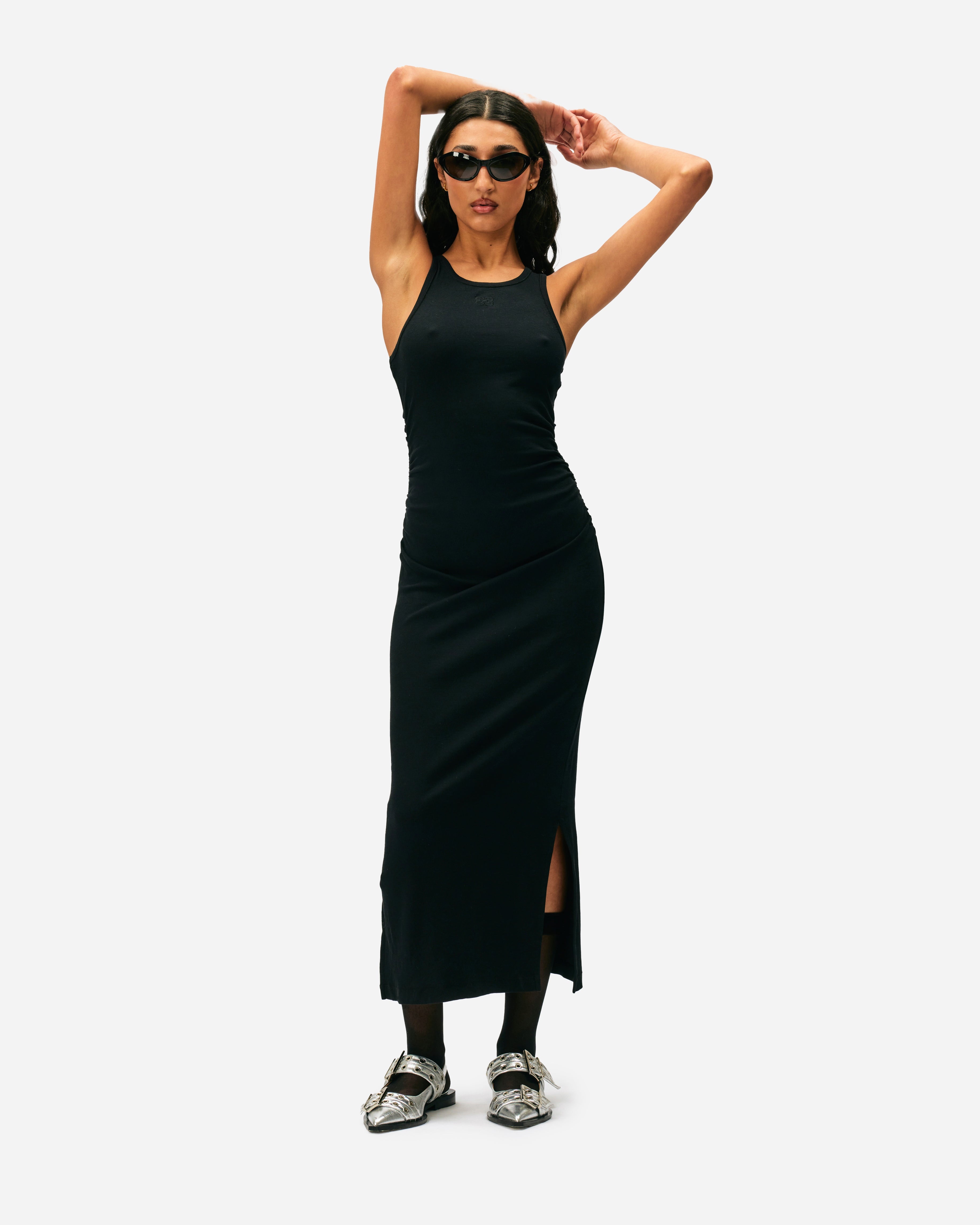 Soft Cotton Rib Tank Top Long Dress - 6