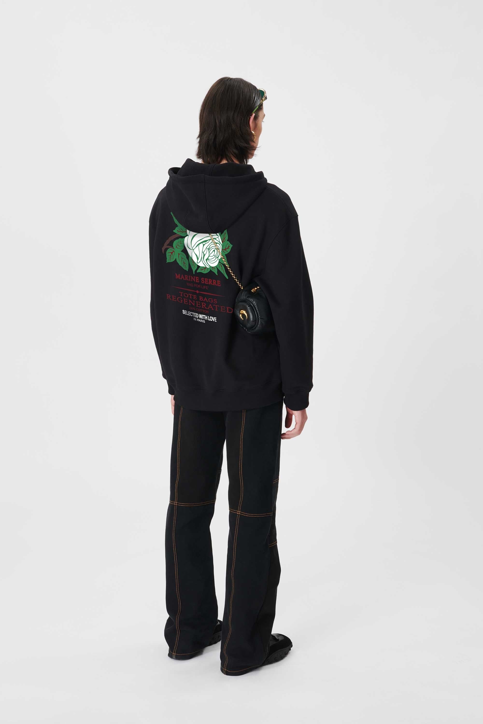 Rose Print Organic Fleece Hoodie - 3