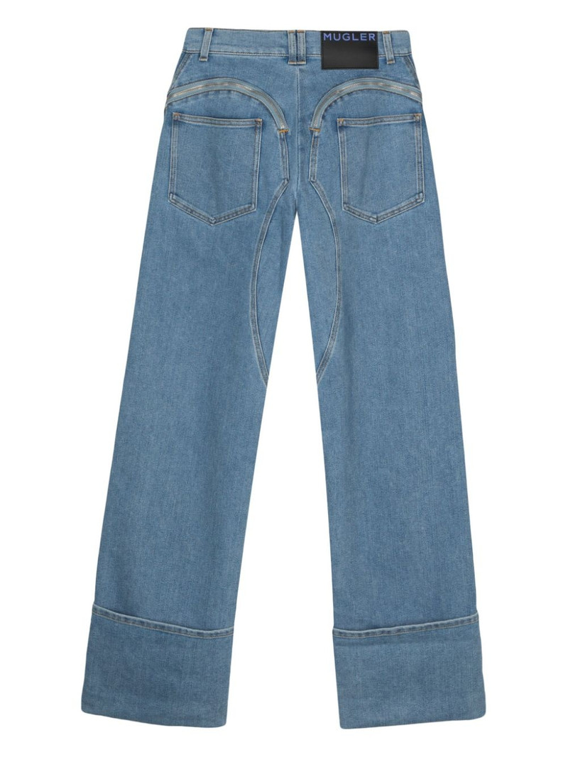 MUGLER zipped wide-leg jeans outlook