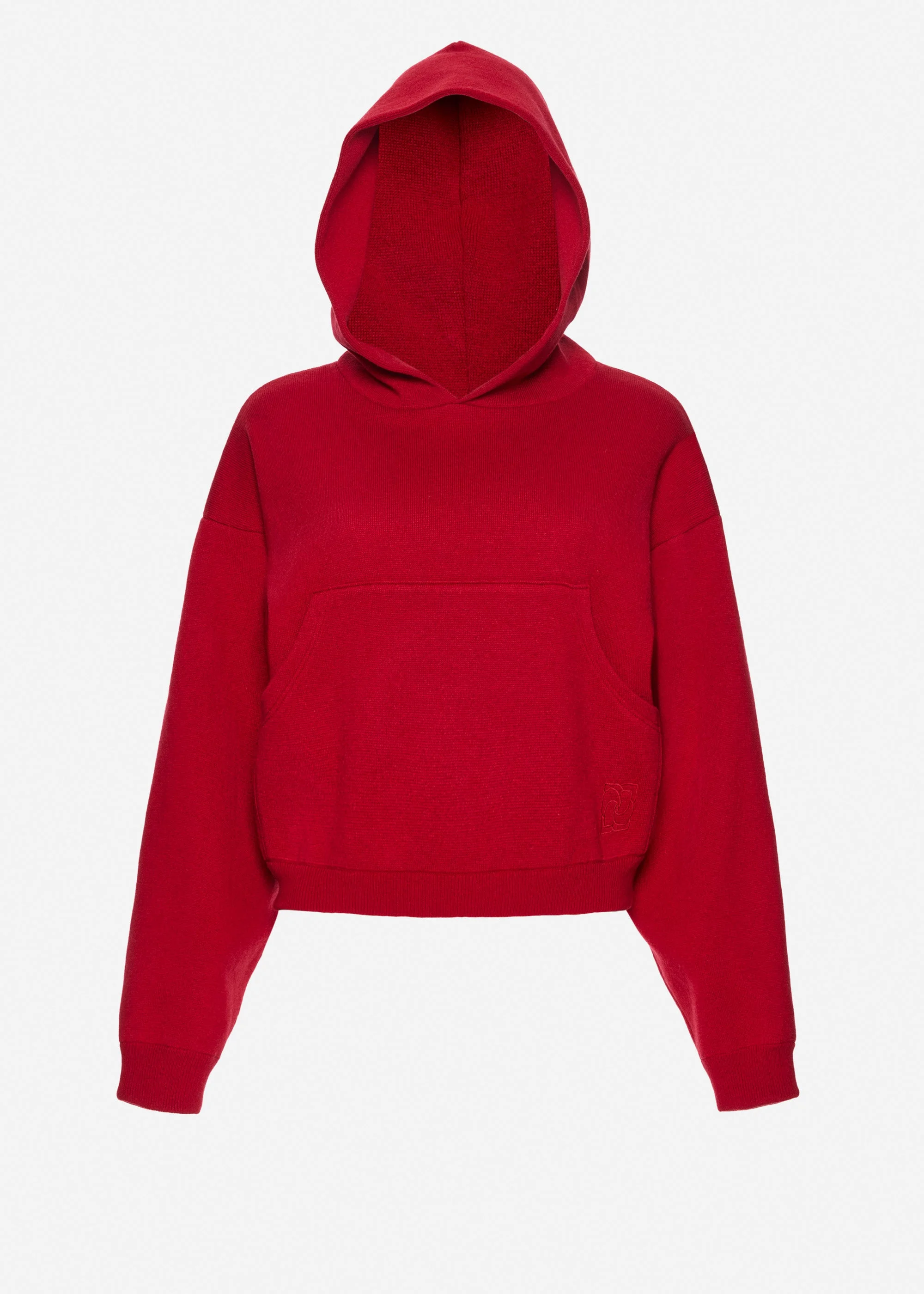 Cashmere and cotton hoodie in red - 1