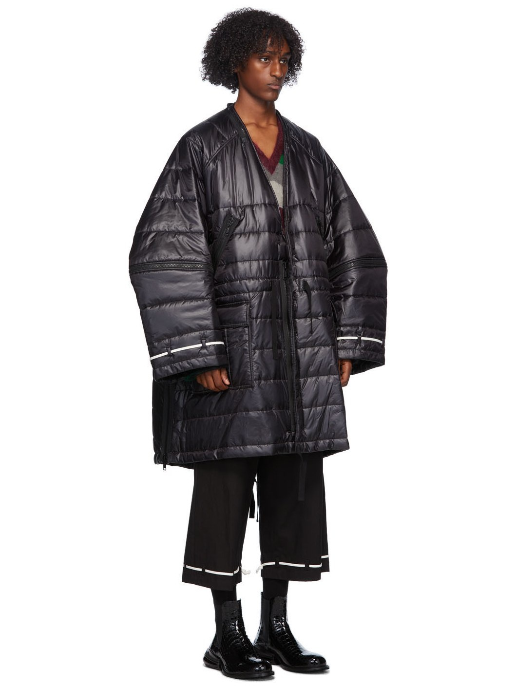 Black Oversized Puffer Jacket - 4
