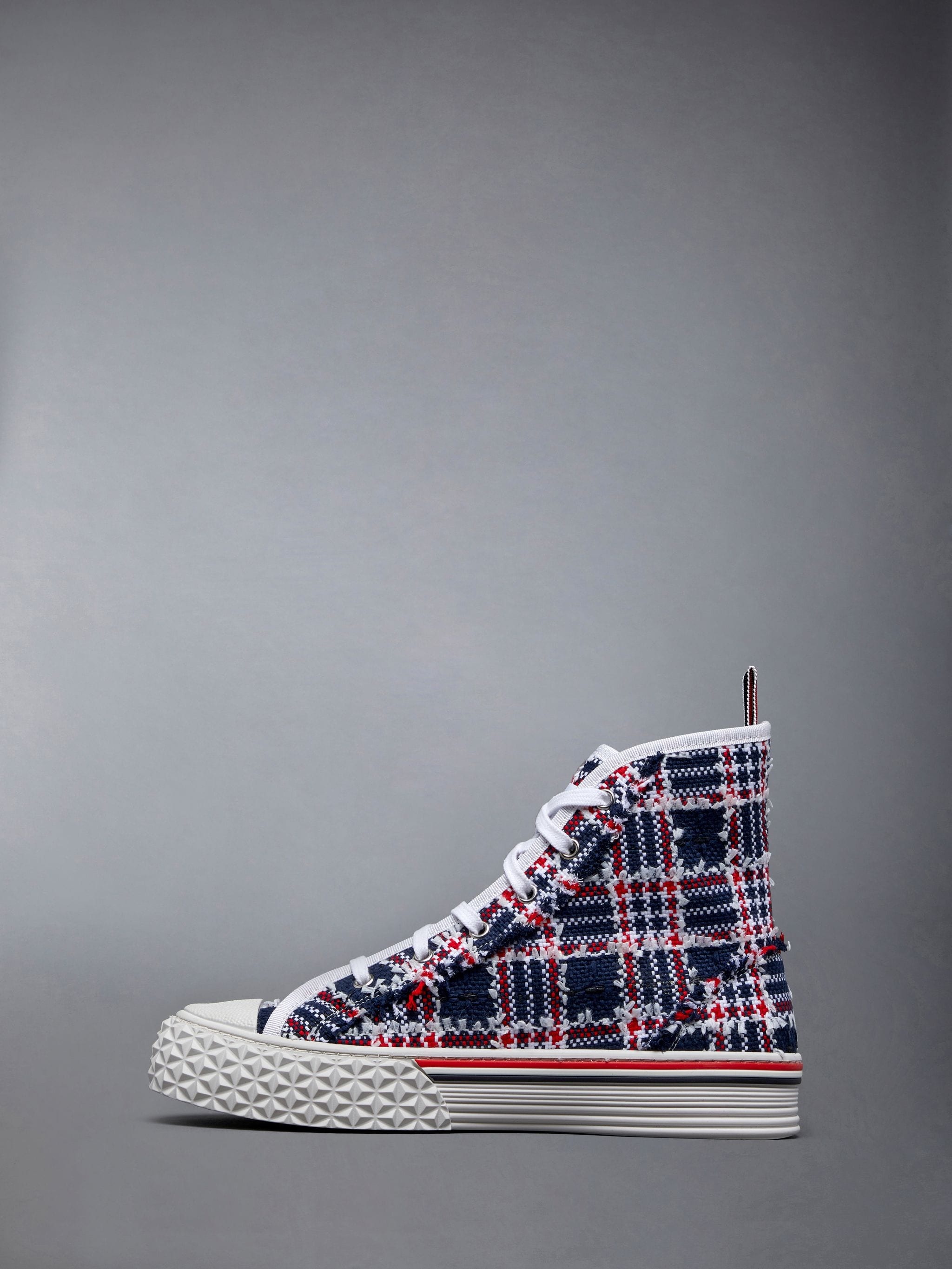 Prince of Wales Tweed Frayed Collegiate High Top - 3