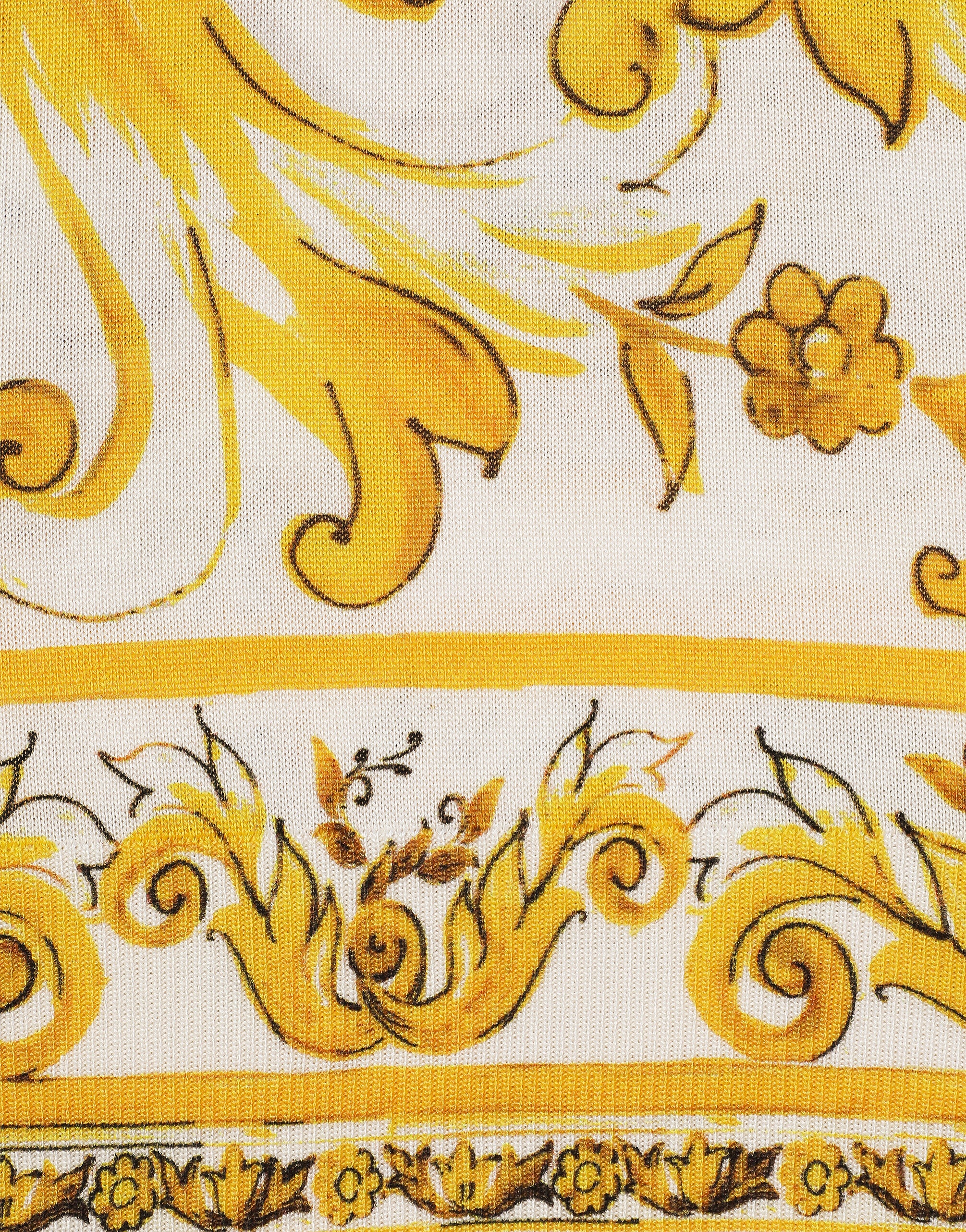 Sleeveless silk sweater with majolica print - 3