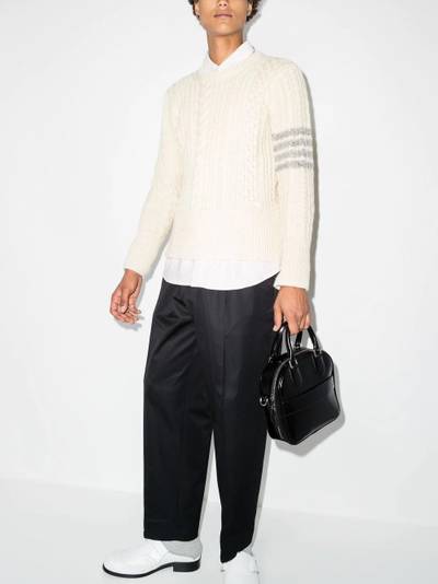 Thom Browne 4-Bar cable-knit jumper outlook