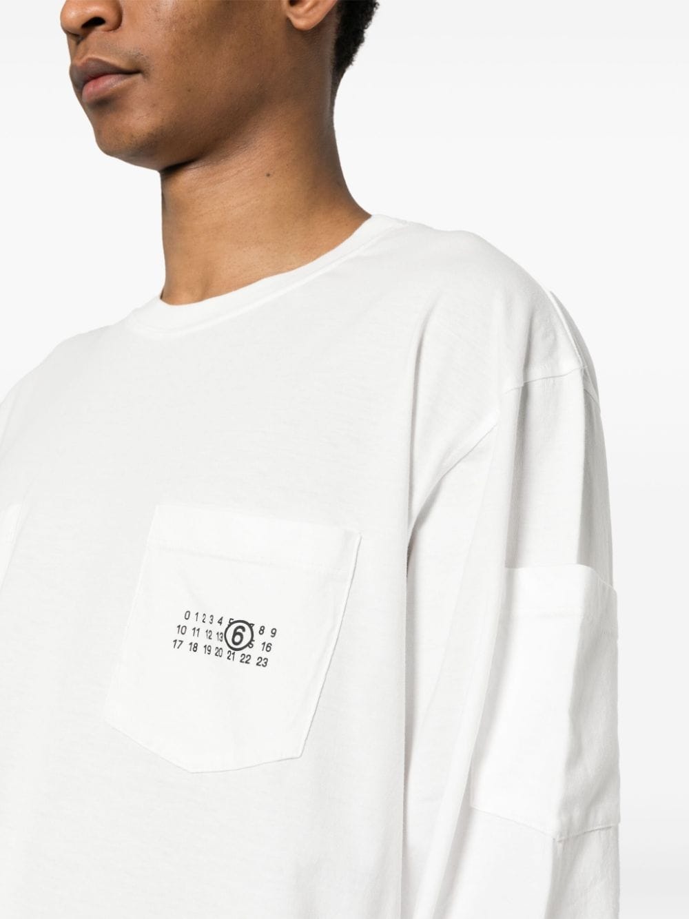 numbers-motif cotton T-shirt - 5