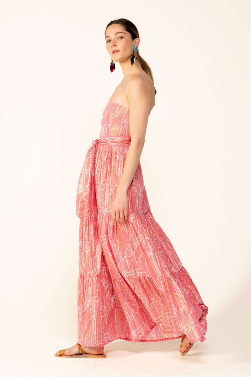 Poupette St Barth Long Dress Thelma - Pink Akoya outlook
