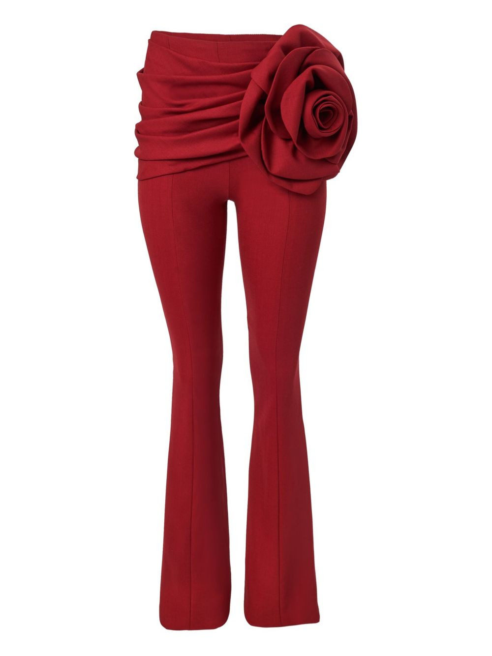 floral-appliqué trousers - 1