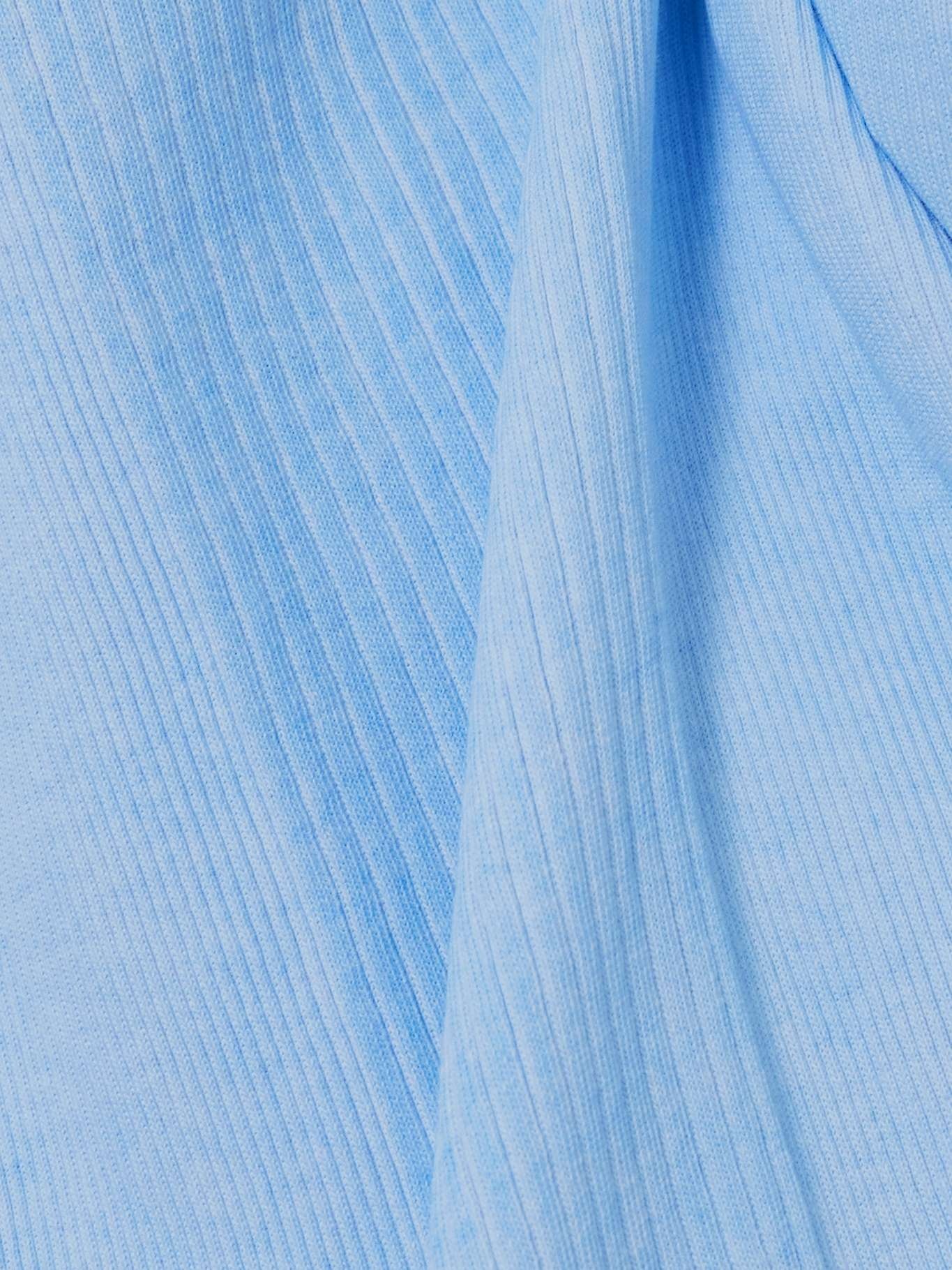 Paneled buckled ribbed cotton-jersey maxi dress Blue - 4