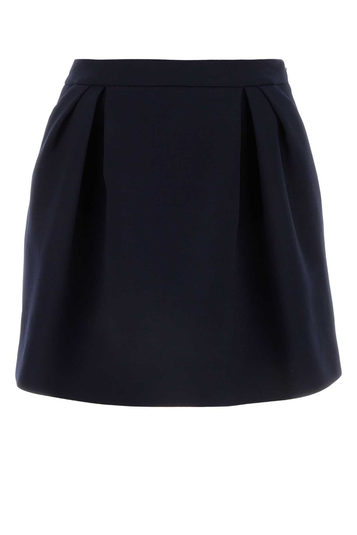 Alessandra Rich Women Navy Blue Wool Mini Skirt - 1