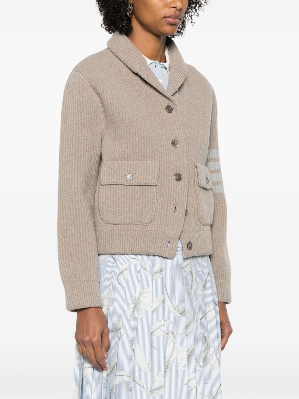 4 Bar Stripes tuck ribbed bomber jacket - 3
