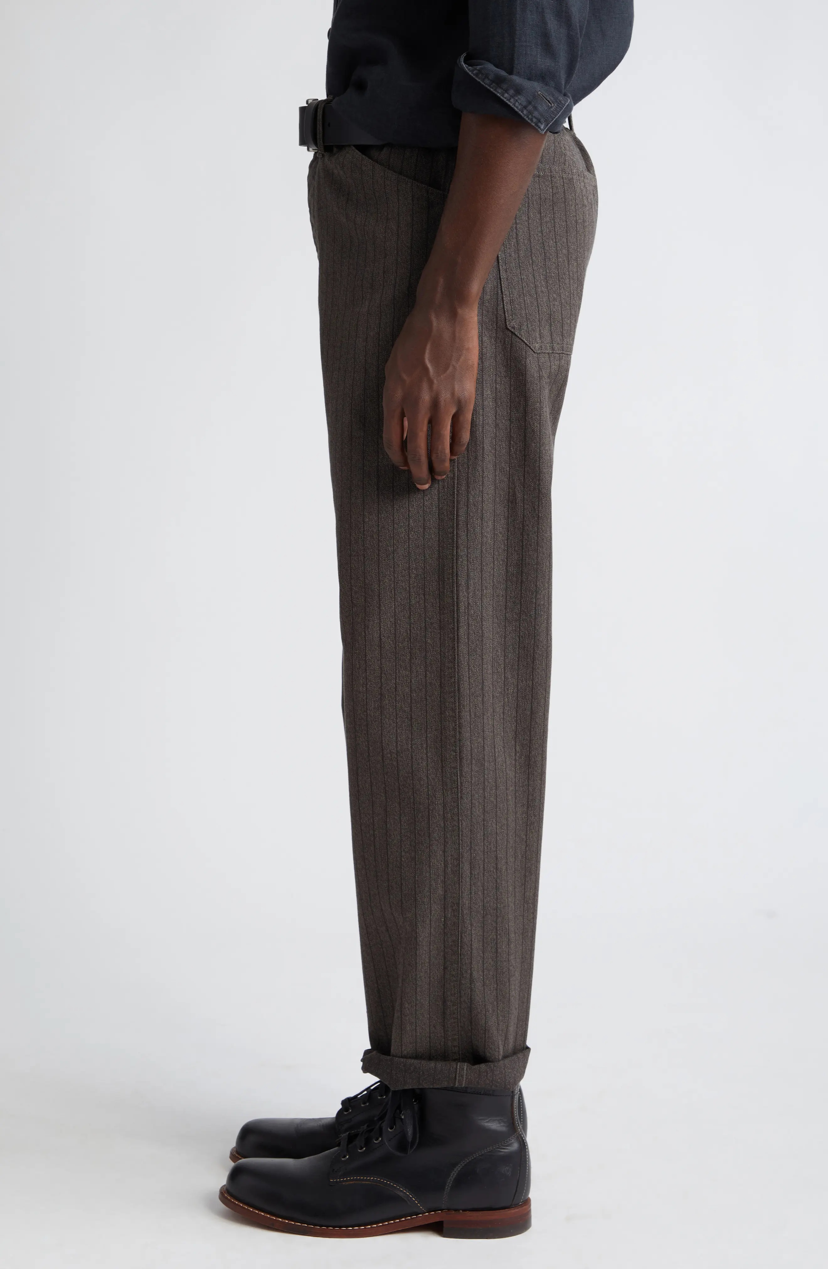 Stripe Jaspé Twill Field Pants in Brown/Black - 4