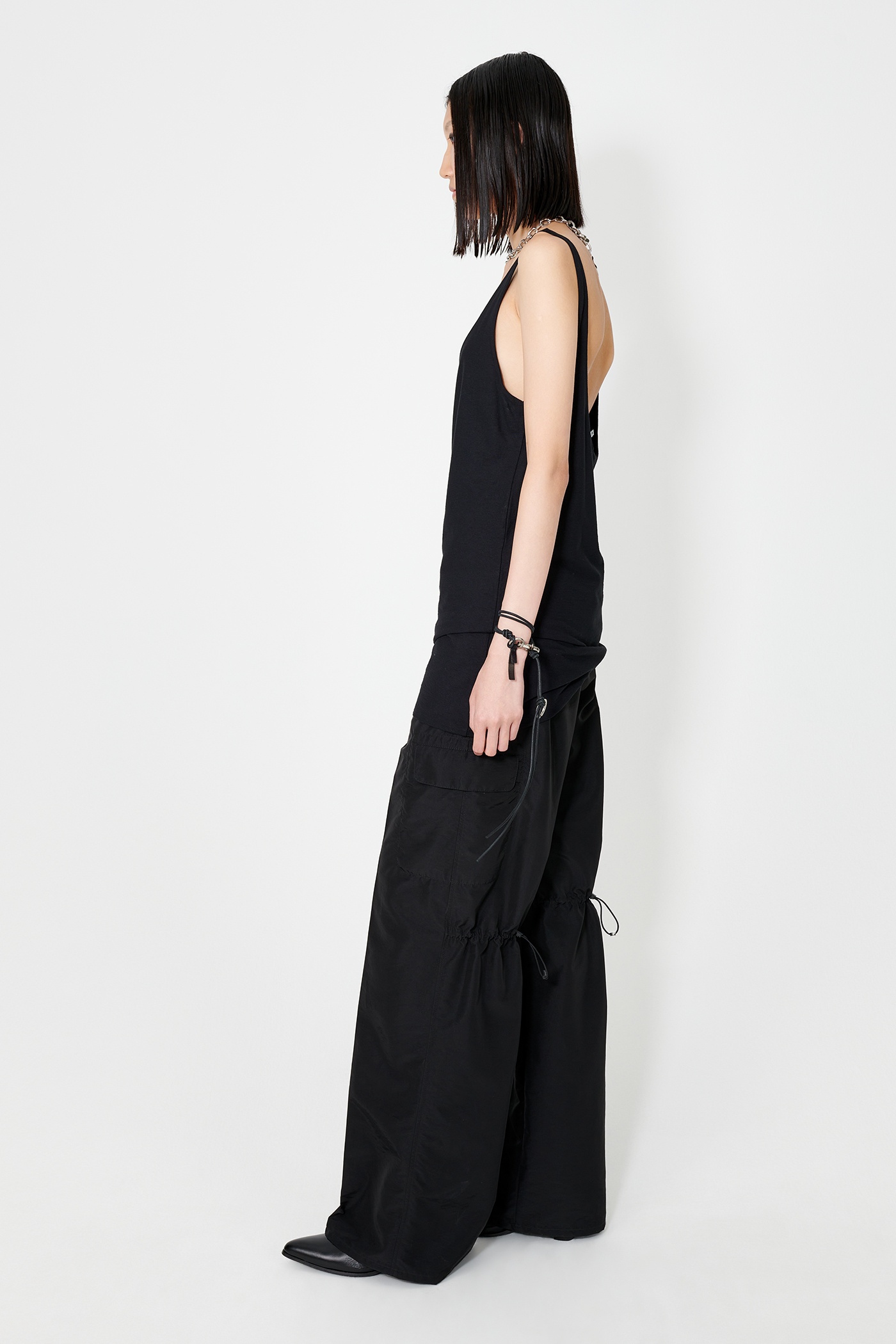 Tank Dress Black Dry Crepe - 5