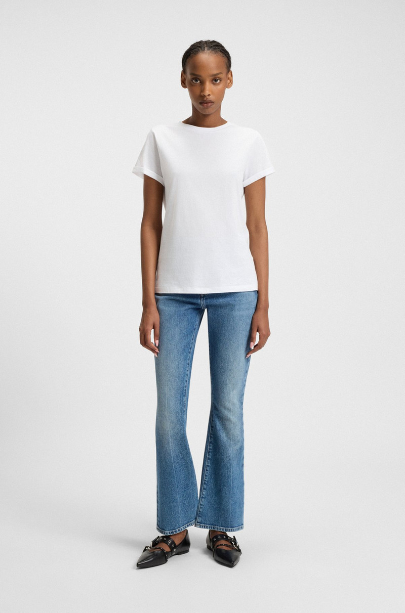 HUGO RELAXED FIT T-SHIRT IN COTTON WITH CUT-LOGO PRINT outlook