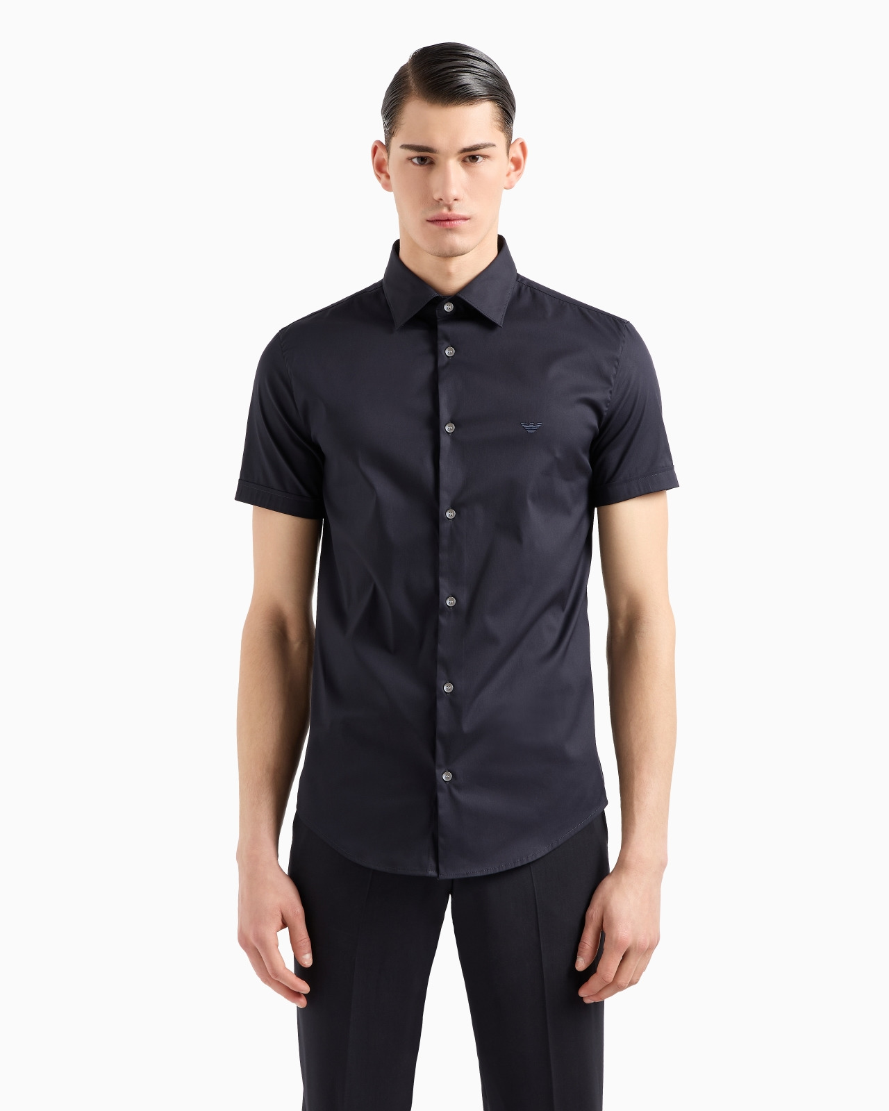 Short-sleeved, stretch nylon-blend shirt - 4