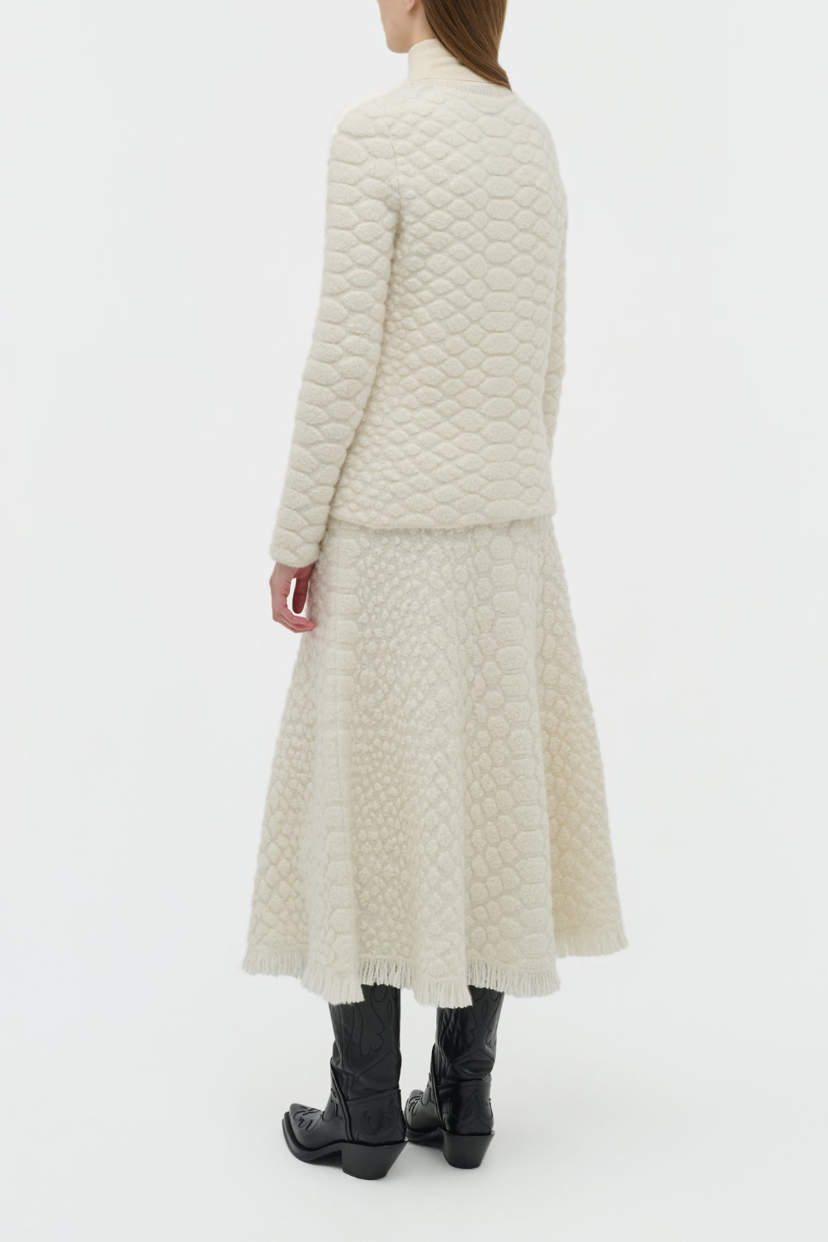 Tansey Knit Sweater in Ivory Cashmere - 4