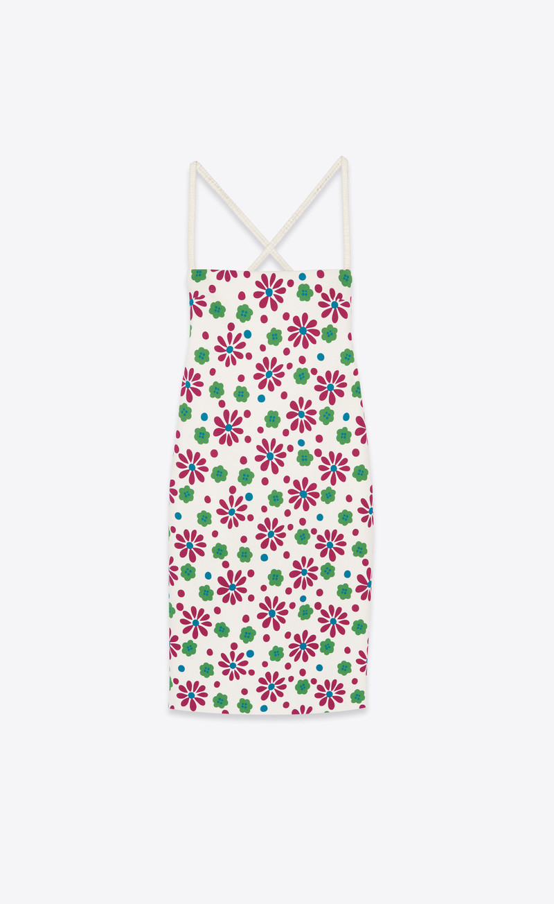 backless midi dress in sablé saint laurent 1