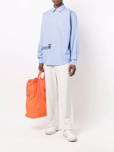 MSGM logo-embroidered pinstripe shirt outlook