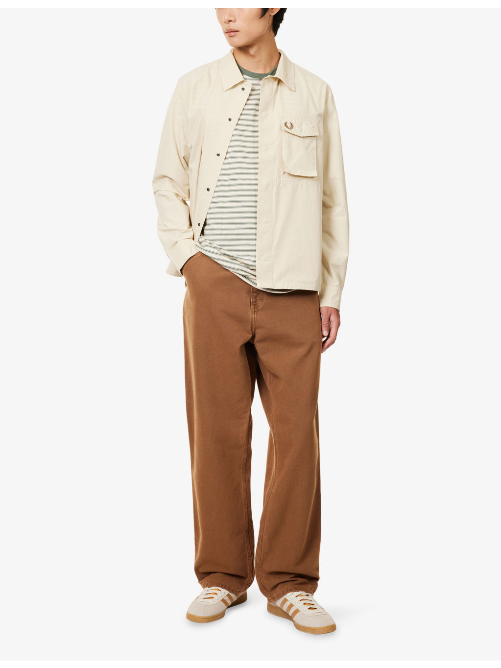Embroidered-Logo Flap-Pocket Cotton Shirt - 2