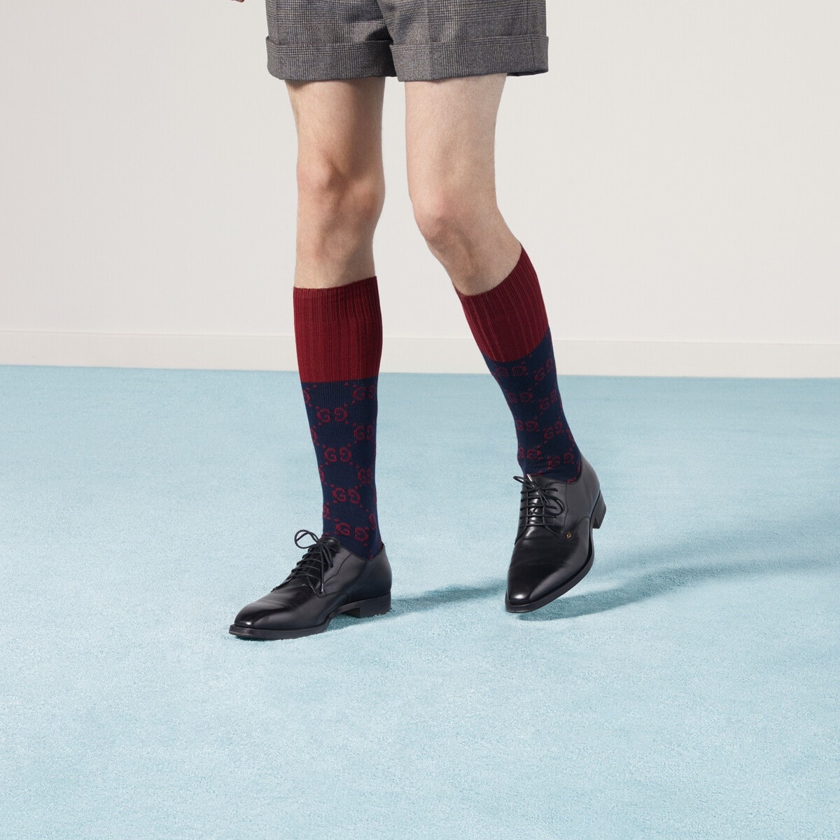 GG pattern cotton blend socks - 3