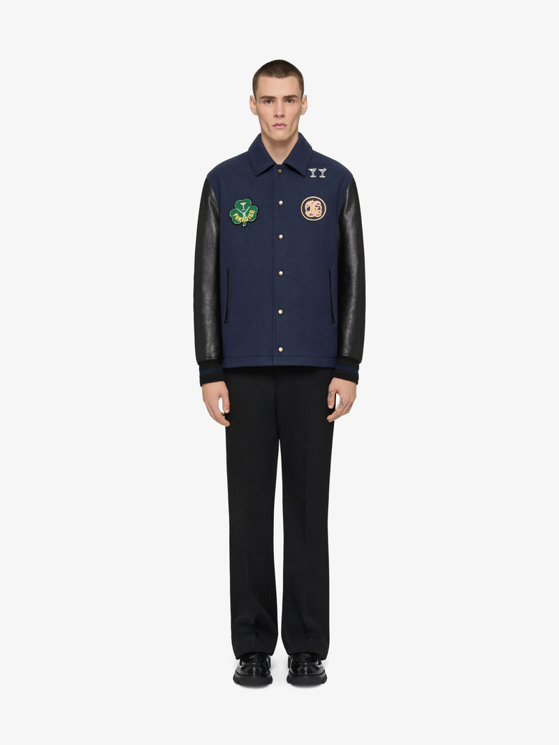 Givenchy VARSITY JACKET IN WOOL AND LEATHER WITH PATCHES outlook