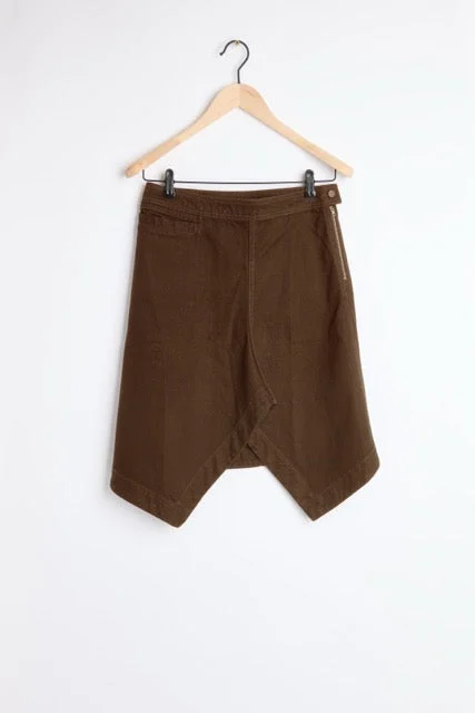 ASYMMETRIC SKIRT IN DYED BROKEN TWILL - 1