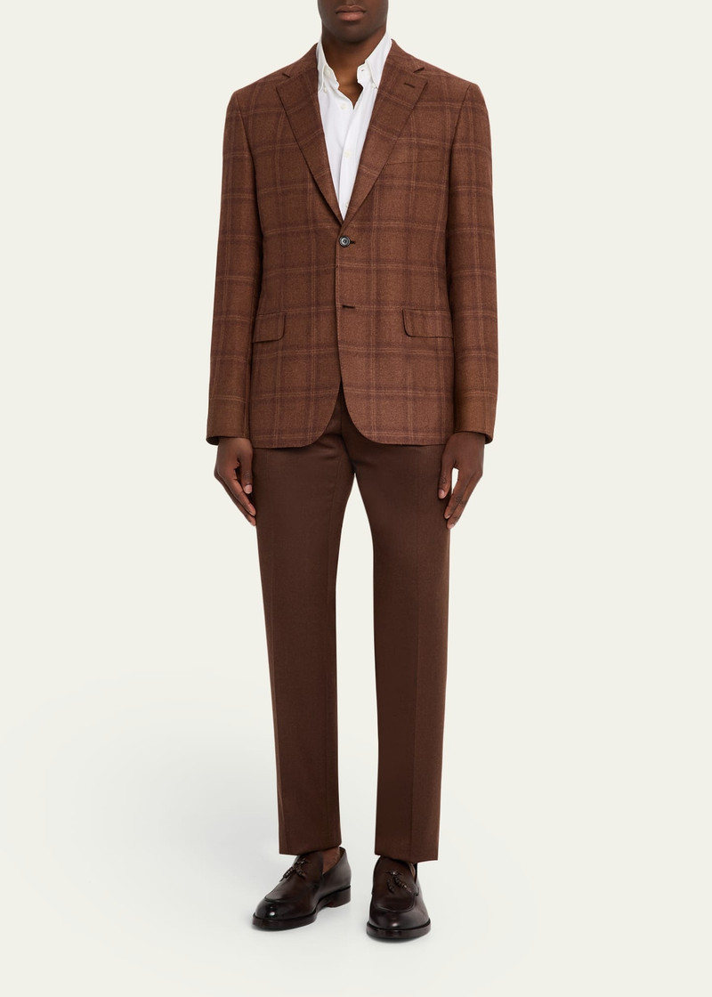 Brioni Men's Silk and Cashmere Tonal Plaid Sport Coat outlook