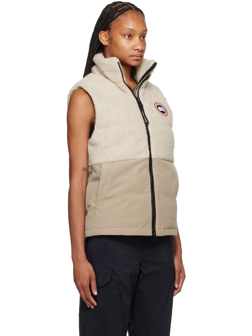 Beige Elora Down Vest - 2