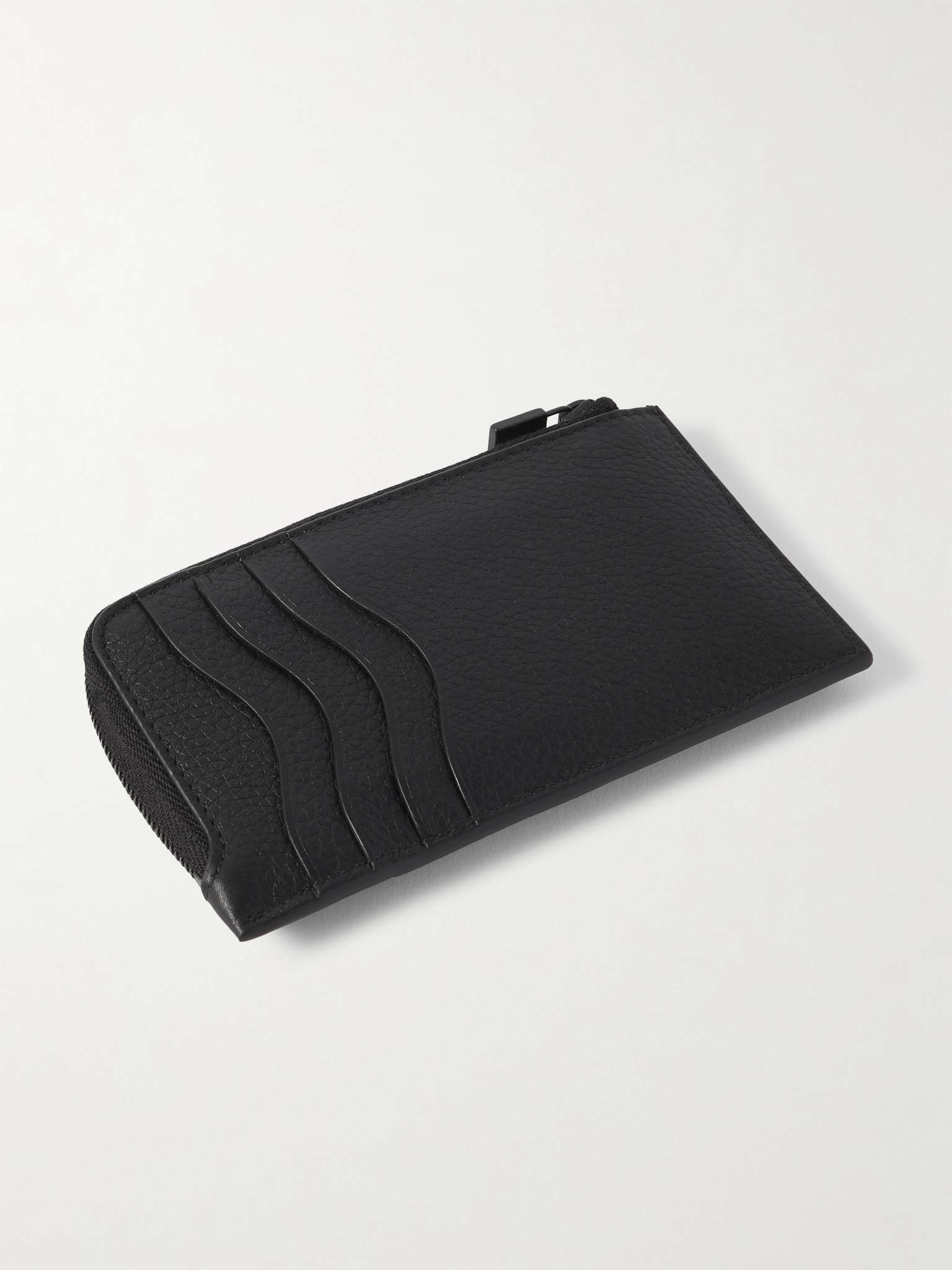 Textured-Leather Zipped Cardholder - 3