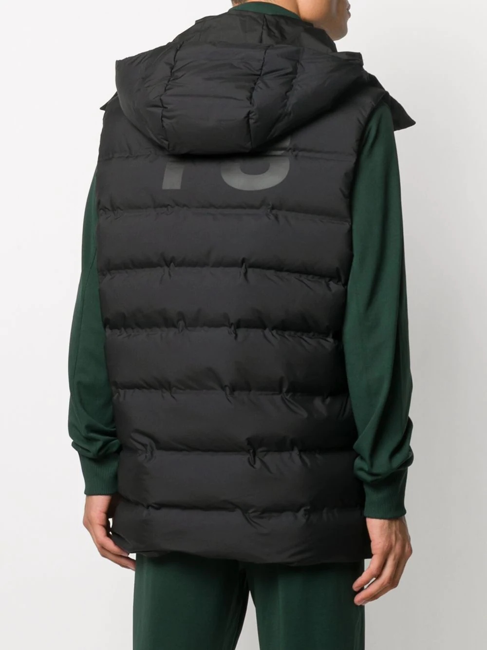 feather-down quilted hood gilet - 4