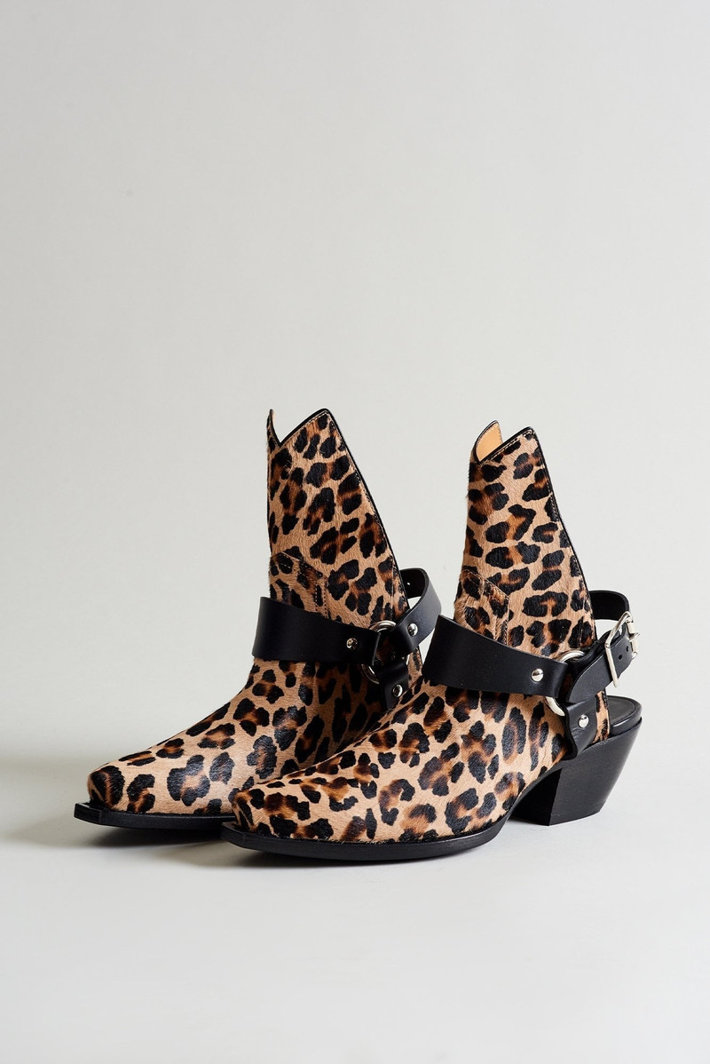Half Ankle Cowboy Boot with Harness– Leopard | R13 Denim 1