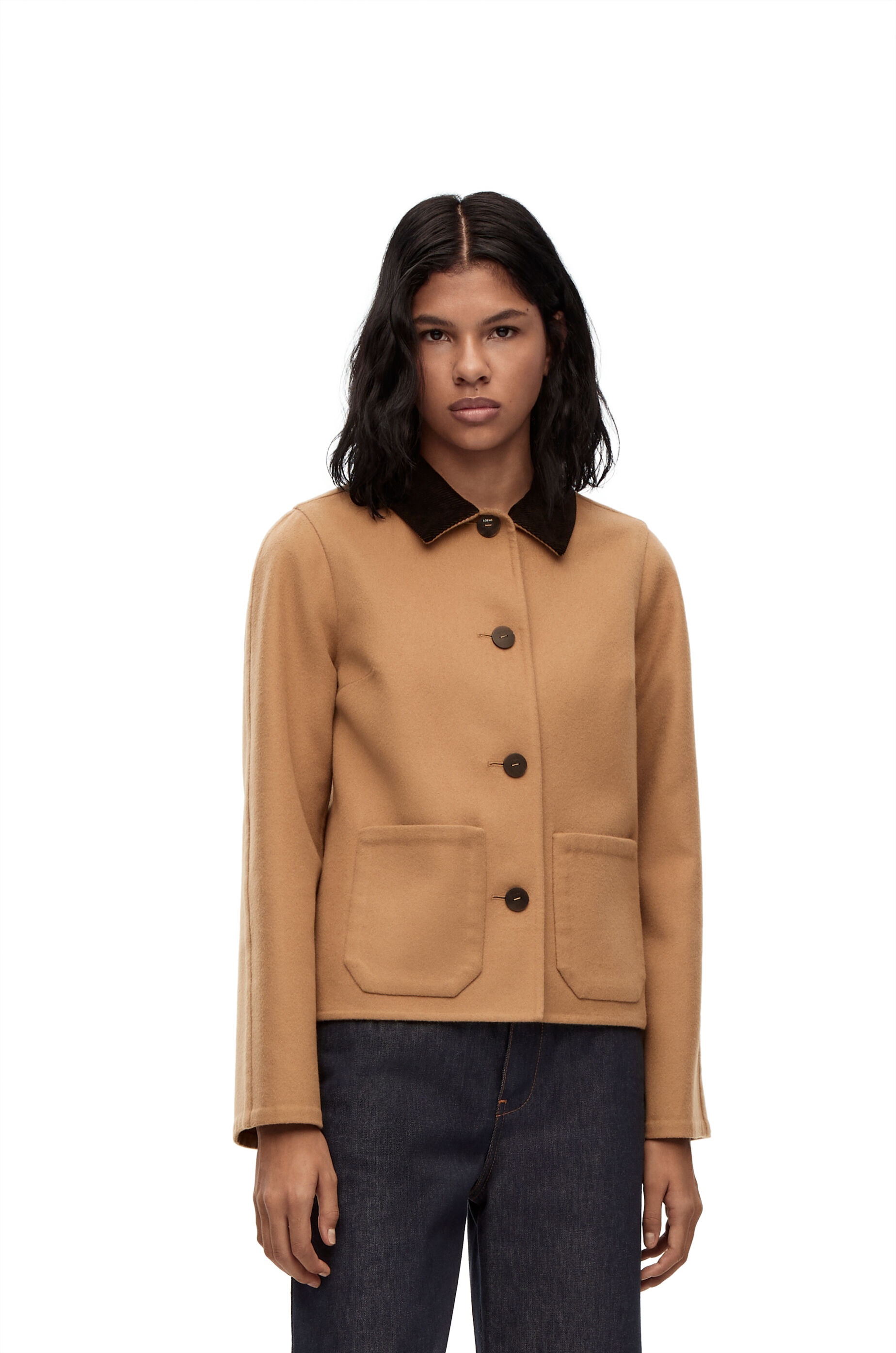 Short button jacket in wool and cashmere - 3