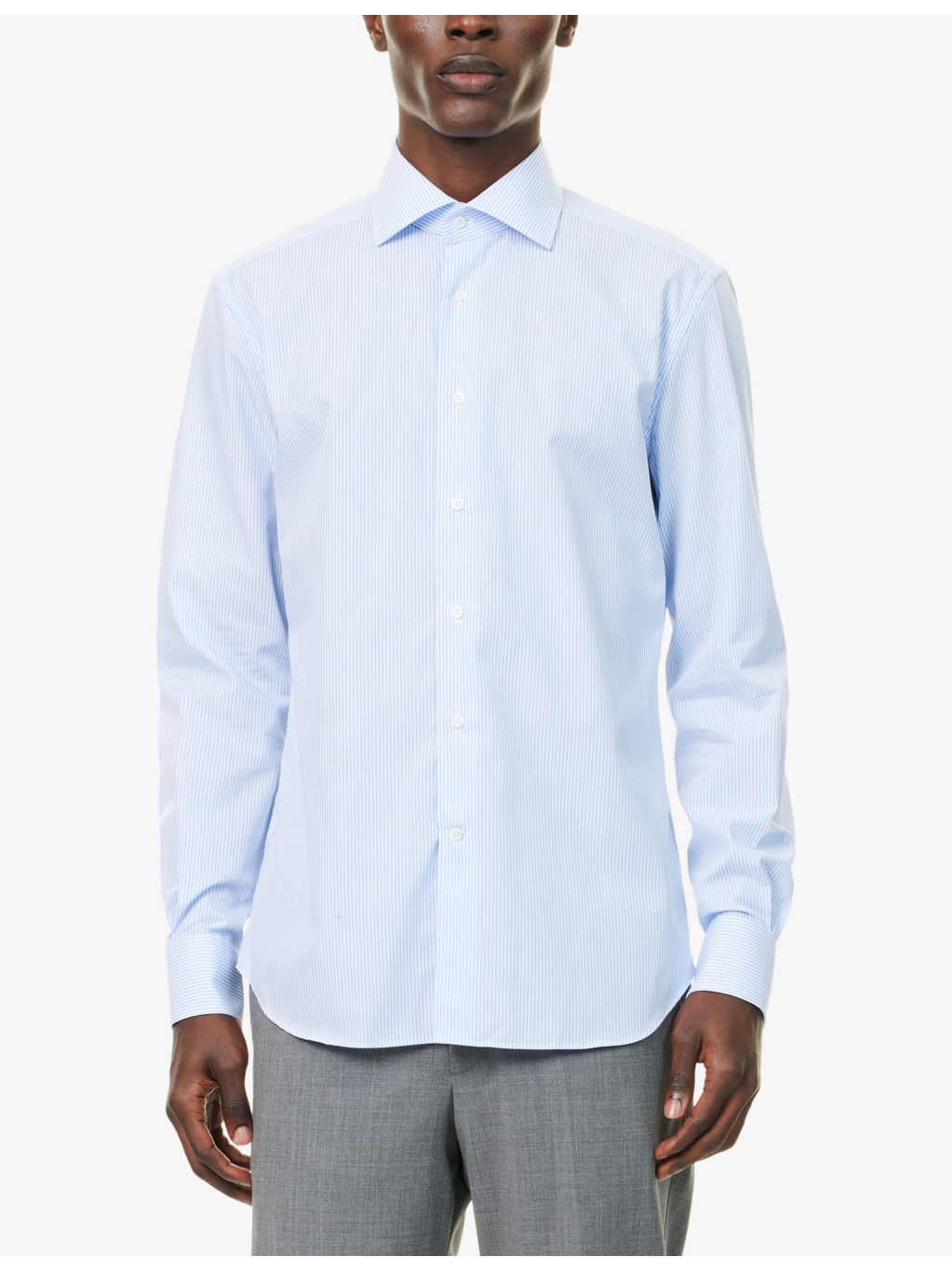 Regular-Fit Stripe-Print Wrinkle-Free Cotton Shirt - 3
