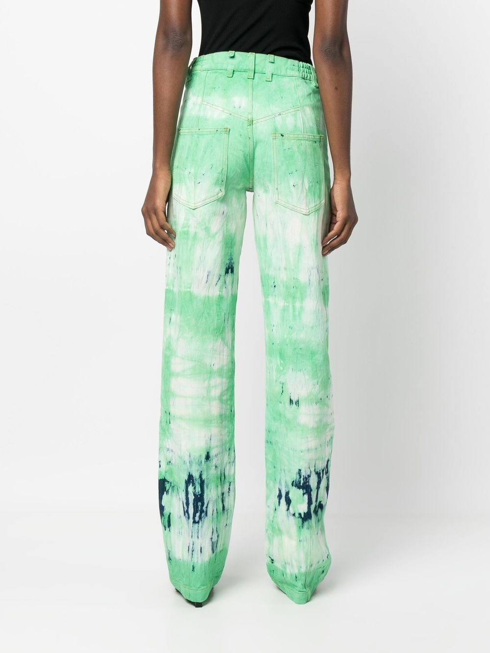 tie-dye wide-leg jeans - 4