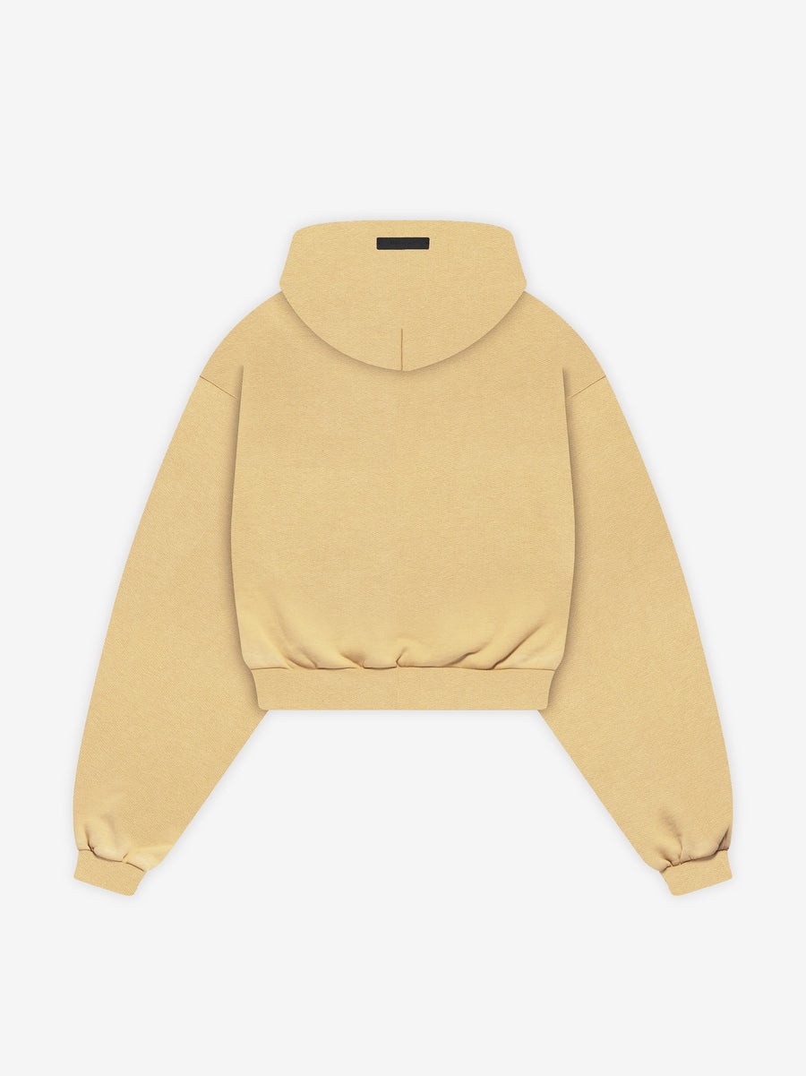 Womens Heavy Fleece Cropped V-Neck Hoodie - 3