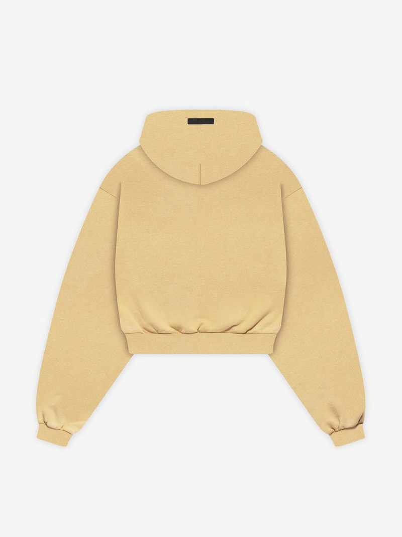 Womens Heavy Fleece Cropped V-Neck Hoodie 3