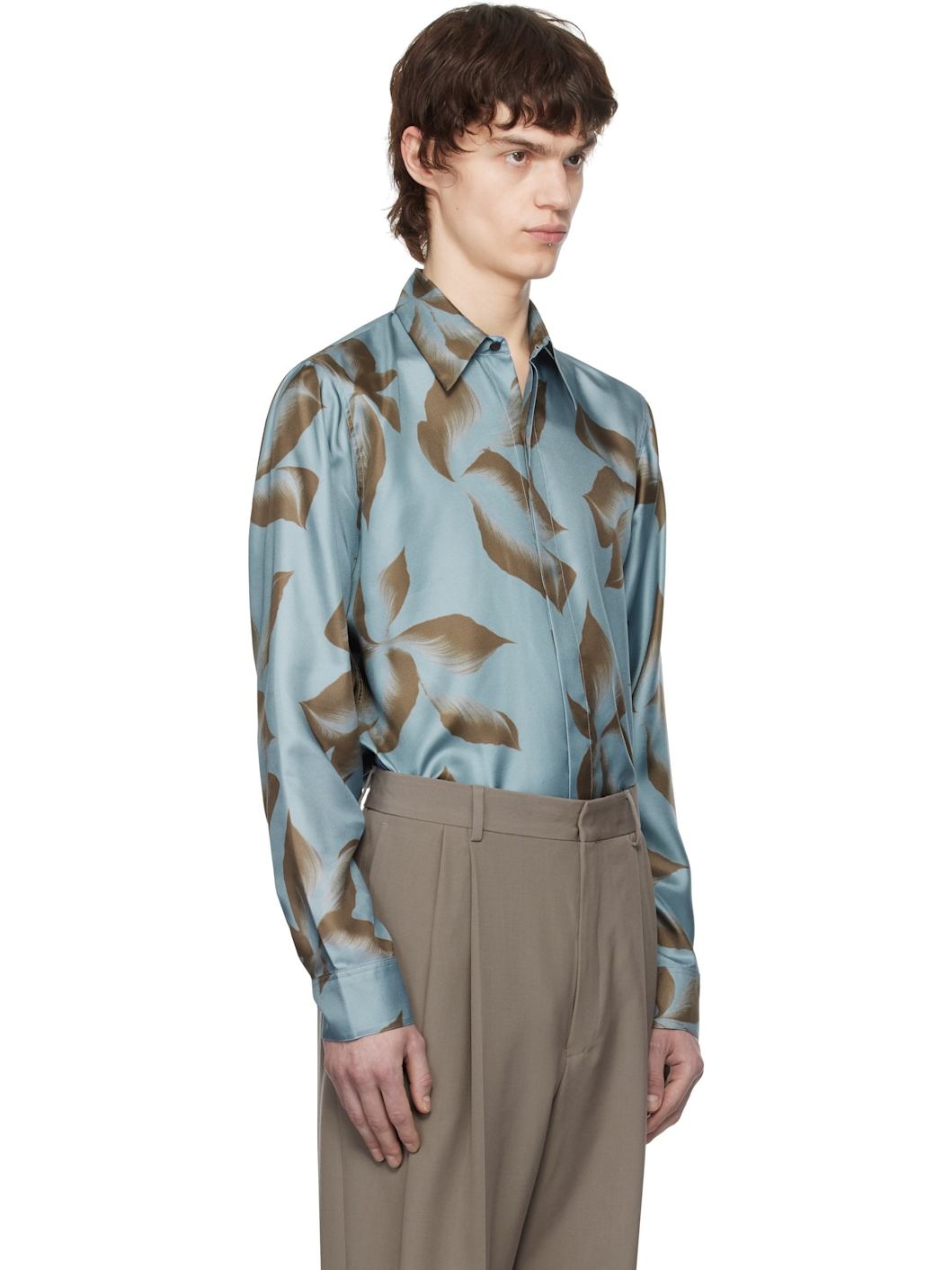 Blue Silk Shirt - 2