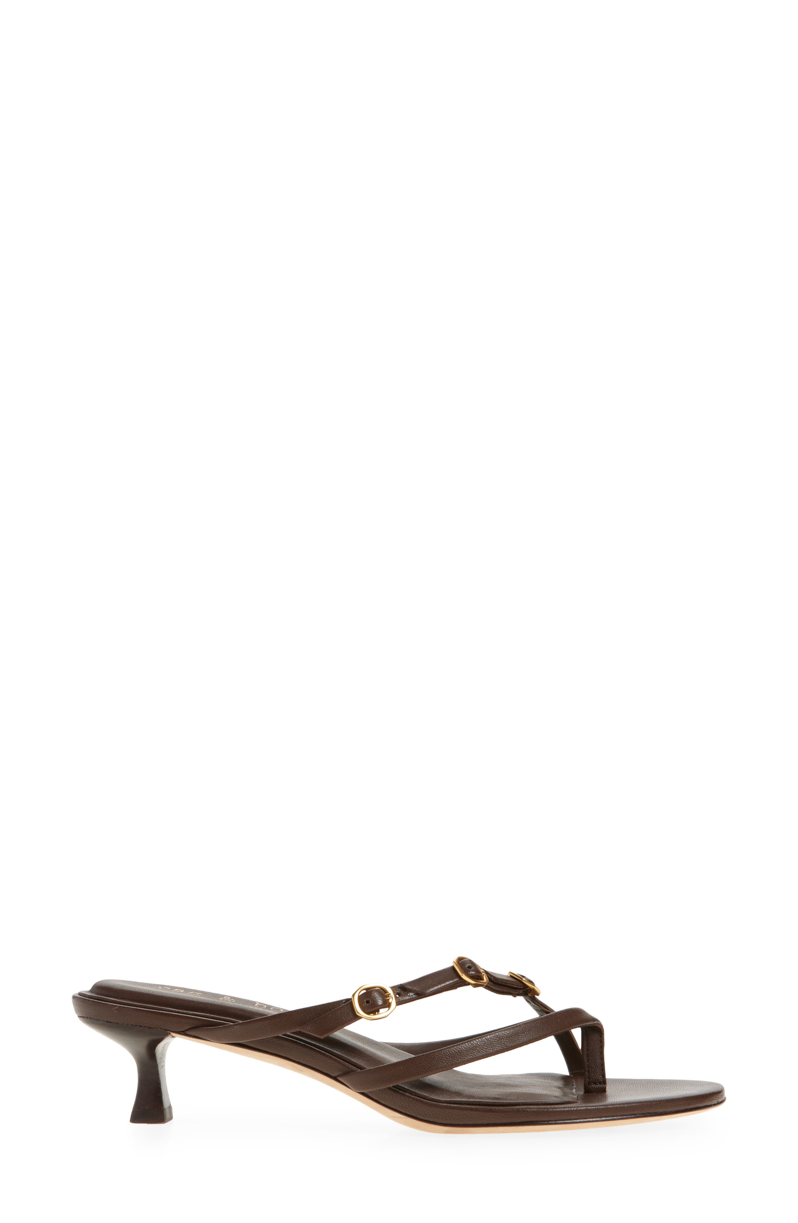 rag & bone Sammie Buckle Kitten Heel Slide Sandal in Dark Mocha at Nordstrom - 3