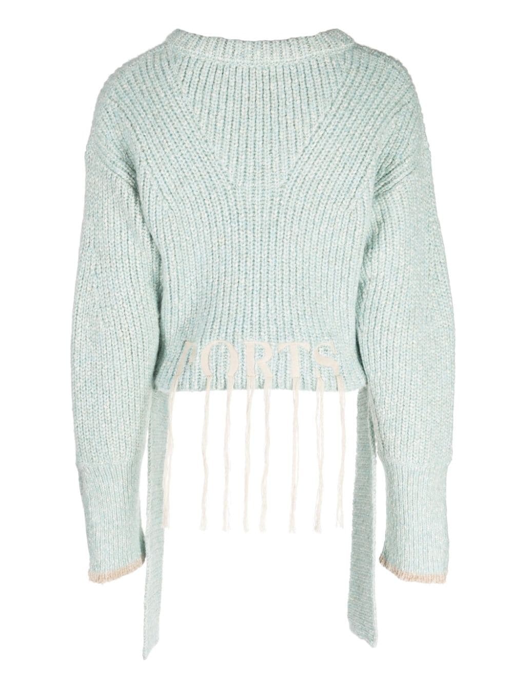 logo-embroidered ribbed-knit jumper - 2