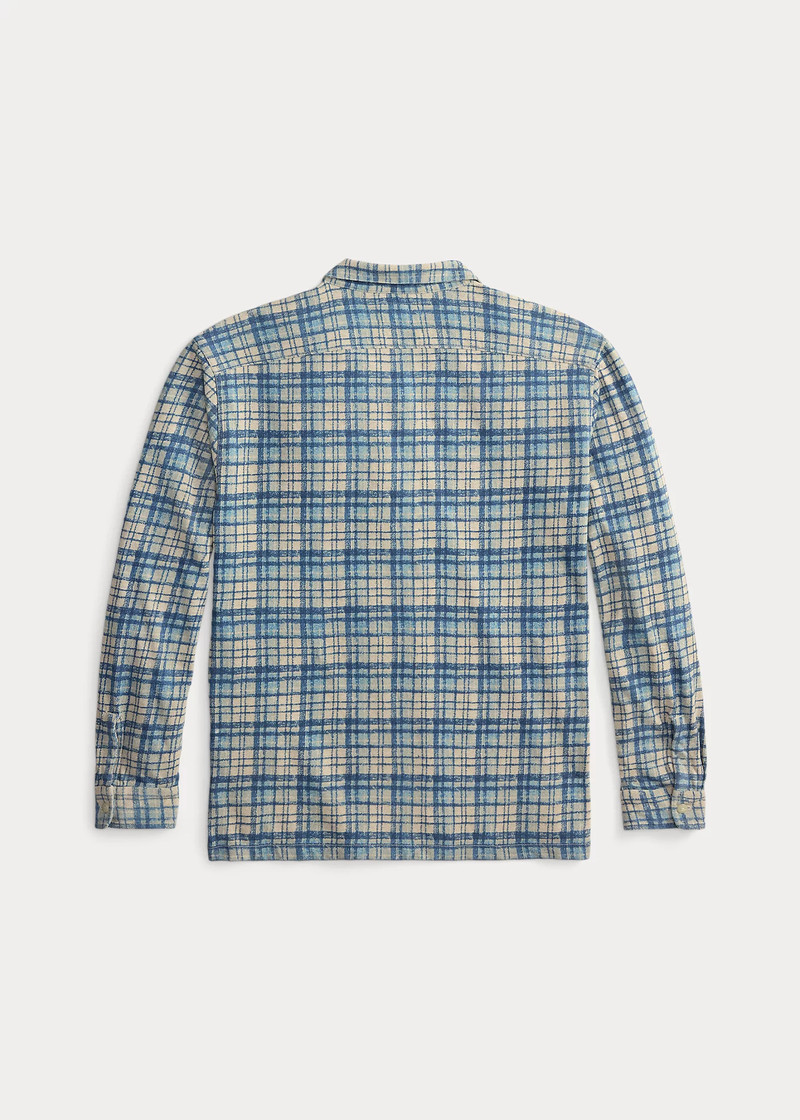 RRL by Ralph Lauren Plaid-Print Cotton-Linen Camp Shirt outlook