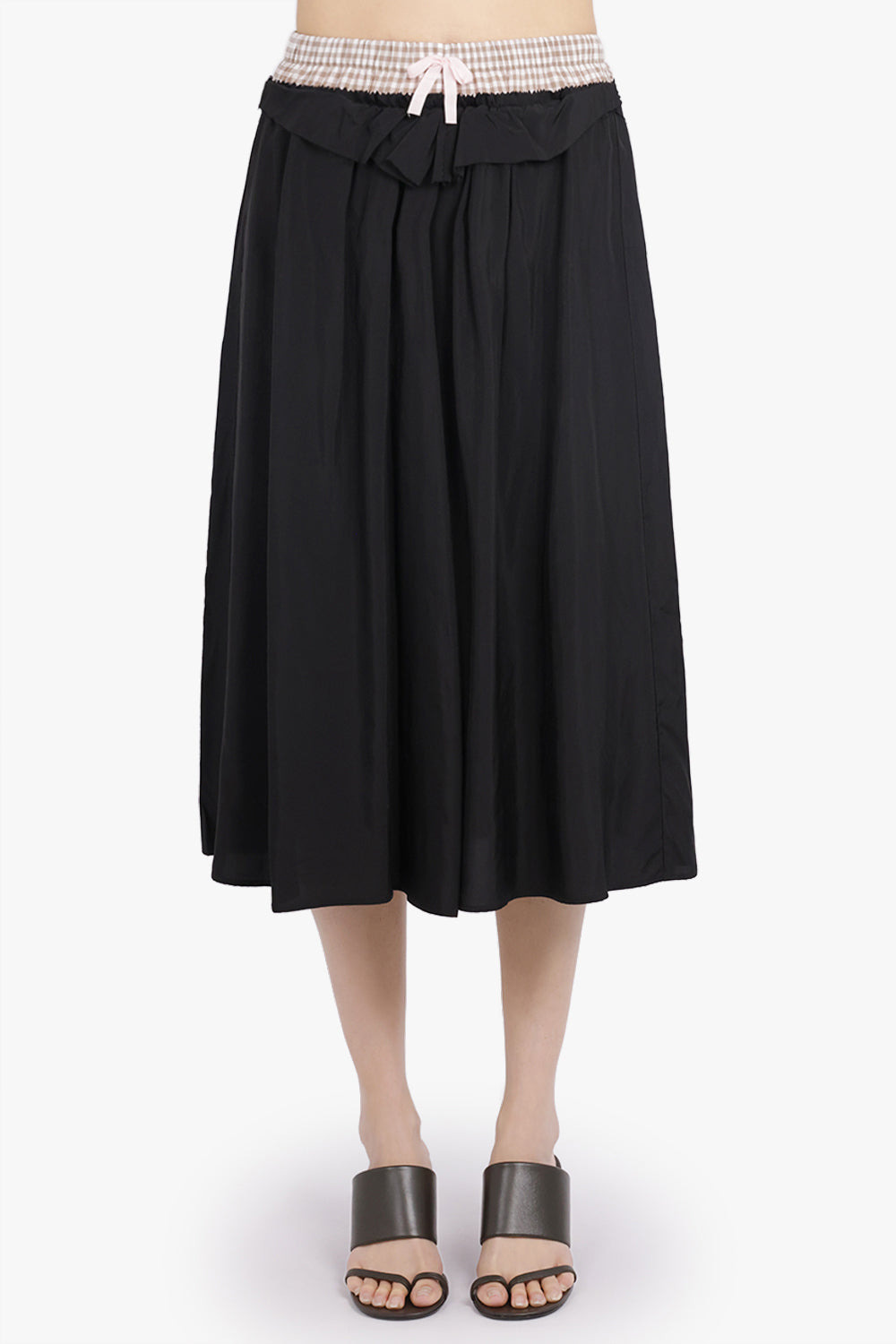 DECONSTRUCTED CUT OUT MIDI SKIRT | BLACK/BROWN - 3