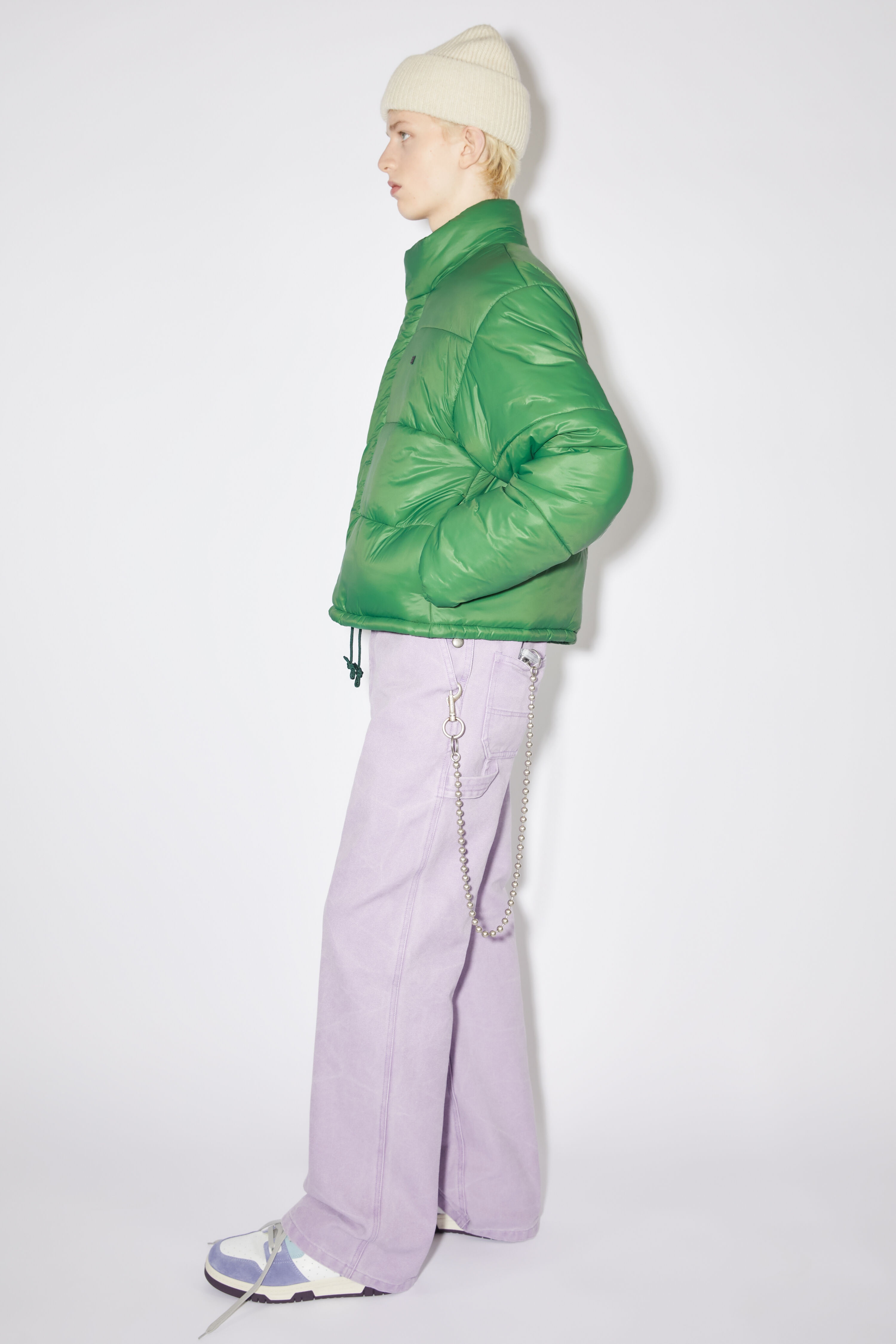 Puffer face logo jacket - Dusty green - 4