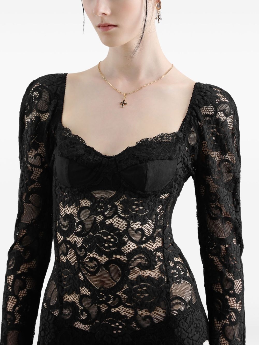 laced maxi dress - 5