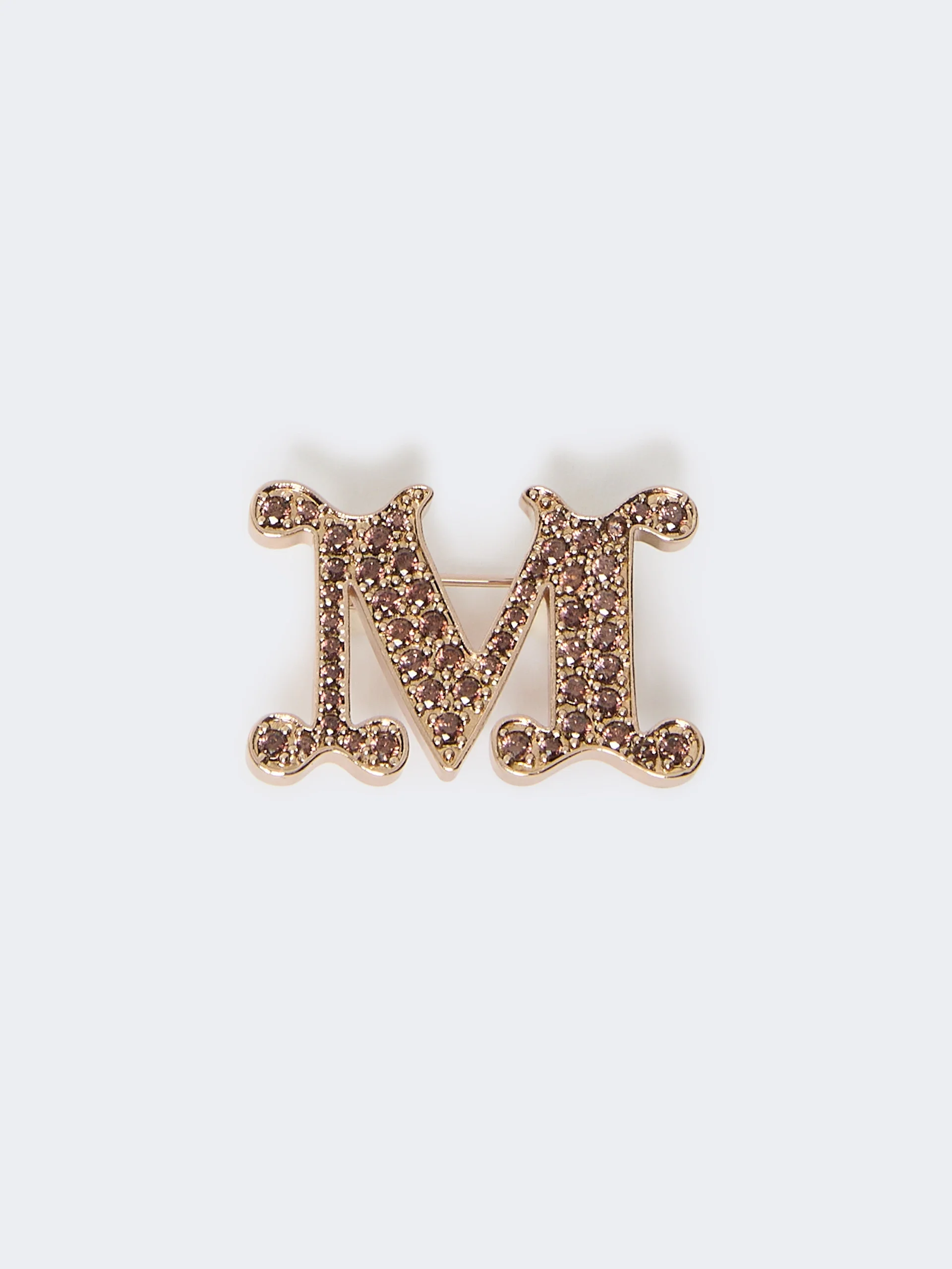 FACELLA Monogram brooch with crystals - CAMEL - 1
