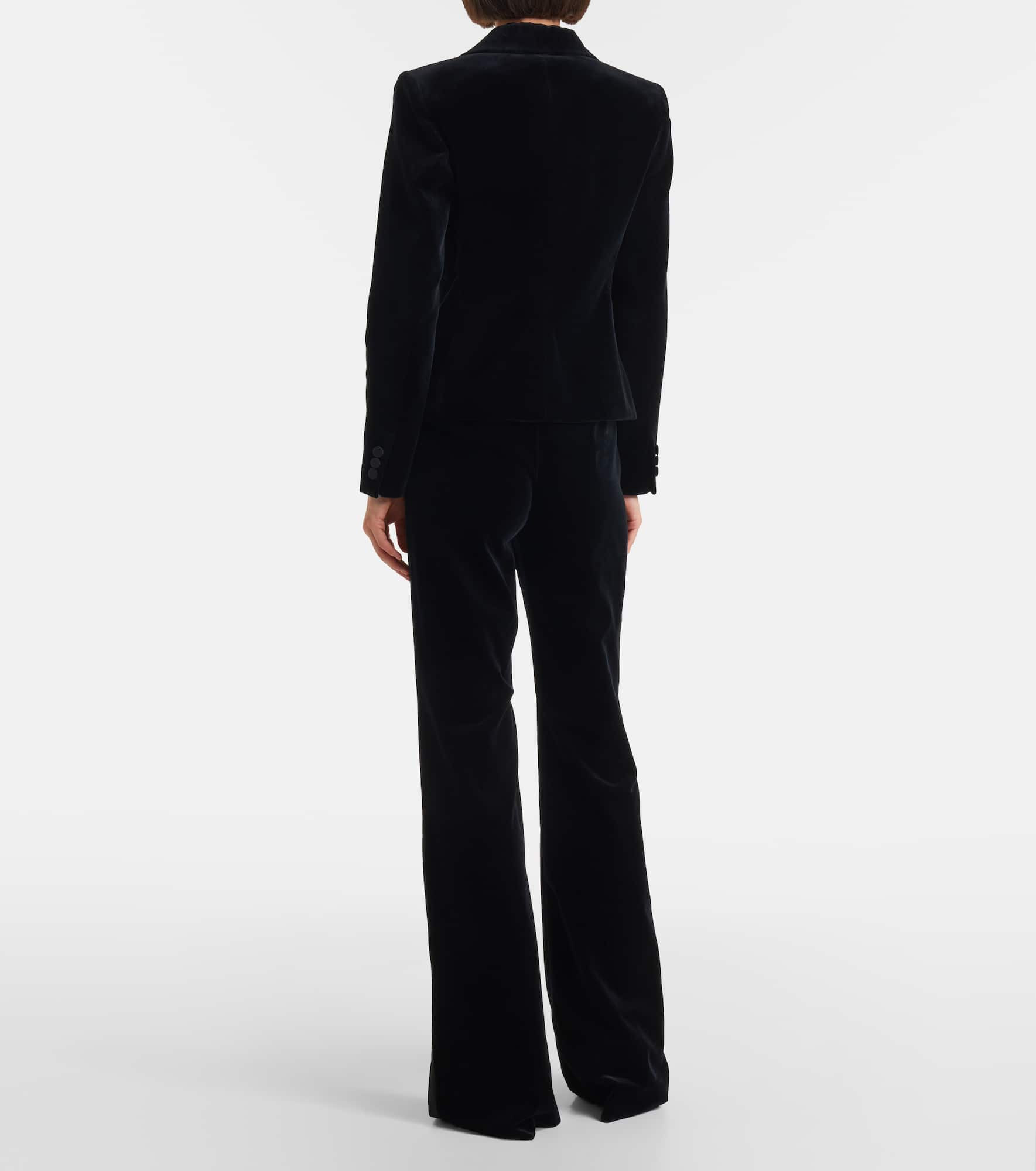 Eolie cropped cotton velvet blazer - 3