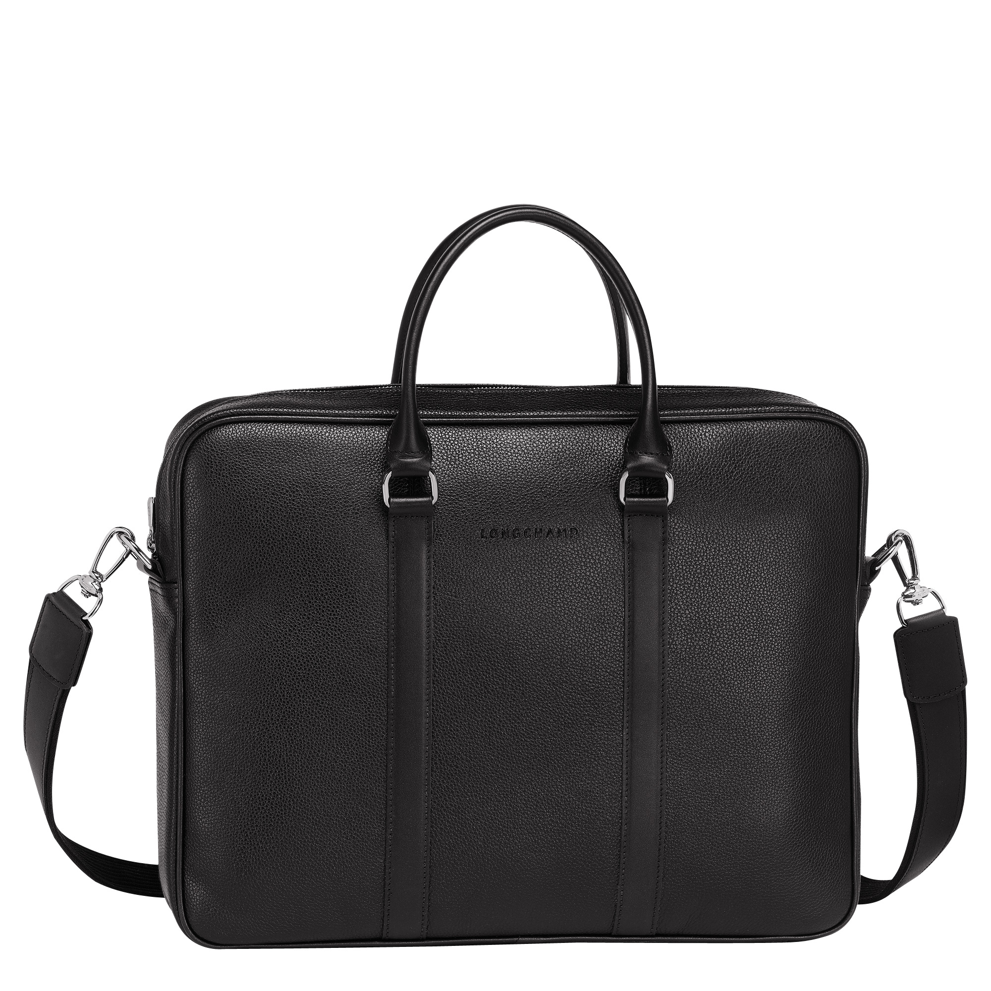 Le Foulonné S Briefcase Black - Leather - 1