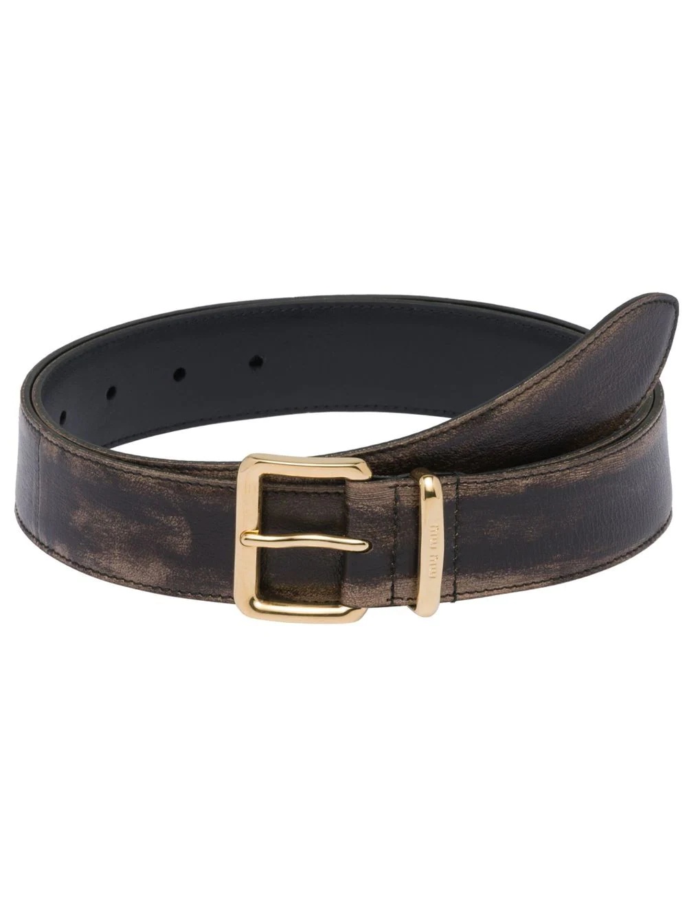 distressed leather belt - 1