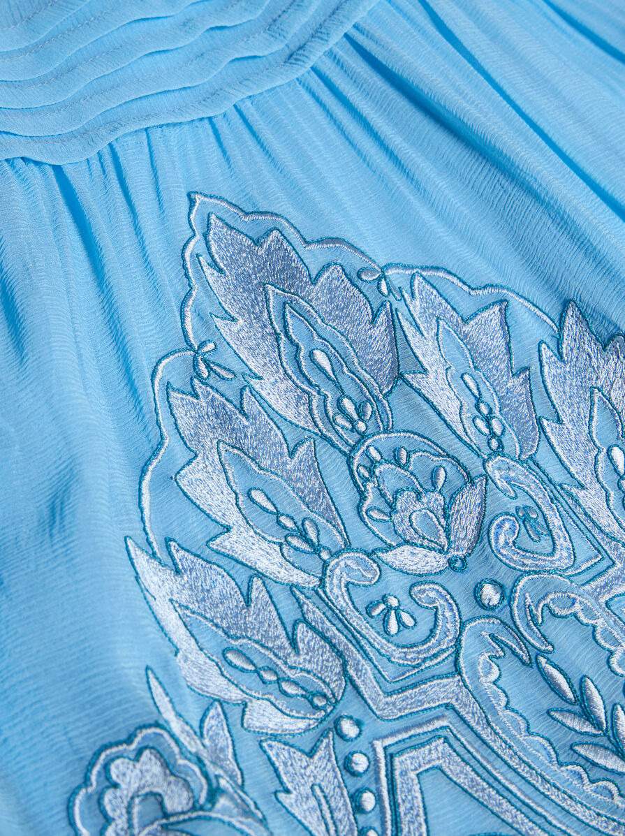 EMBROIDERED SILK MAXI DRESS - 6